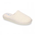 Terry cloth Home shoes with open heel design.