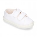 Cotton Canvas kids Sneaker laceless in pastel colors.