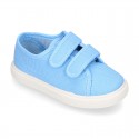 Cotton Canvas kids Sneaker laceless in pastel colors.