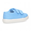 Cotton Canvas kids Sneaker laceless in pastel colors.