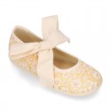 LINEN canvas kids Bamba type espadrille shoes with laces.