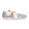 LINEN canvas kids Bamba type espadrille shoes with laces.