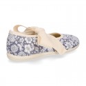 LINEN canvas kids Bamba type espadrille shoes with laces.