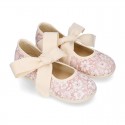 LINEN canvas kids Bamba type espadrille shoes with laces.