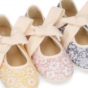 LINEN canvas kids Bamba type espadrille shoes with laces.