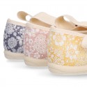 LINEN canvas kids Bamba type espadrille shoes with laces.