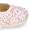 LINEN canvas kids Bamba type espadrille shoes with laces.