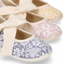 LINEN canvas kids Bamba type espadrille shoes with laces.