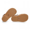 Soft Nappa leather kids Sandal shoes in COWHIDE color.