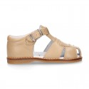 Soft Nappa leather kids Sandal shoes with buckle fastening.