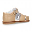 Soft Nappa leather kids Sandal shoes with buckle fastening.