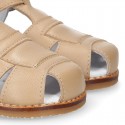 Soft Nappa leather kids Sandal shoes with buckle fastening.