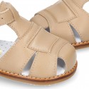 Soft Nappa leather kids Sandal shoes with buckle fastening.