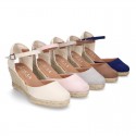 Women Wedge soft cotton canvas sandal espadrille shoes.