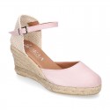 Women Wedge soft cotton canvas sandal espadrille shoes.