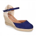 Women Wedge soft cotton canvas sandal espadrille shoes.