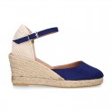 Women Wedge soft cotton canvas sandal espadrille shoes.