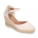 Women Wedge soft cotton canvas sandal espadrille shoes.