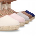 Women Wedge soft cotton canvas sandal espadrille shoes.