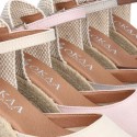 Women Wedge soft cotton canvas sandal espadrille shoes.