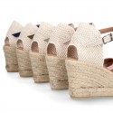 Women Wedge soft cotton canvas sandal espadrille shoes.