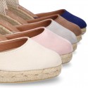 Women Wedge soft cotton canvas sandal espadrille shoes.