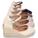 Women Wedge soft cotton canvas sandal espadrille shoes.