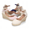 Women Wedge soft cotton canvas sandal espadrille shoes.