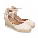 Women Wedge soft cotton canvas sandal espadrille shoes.