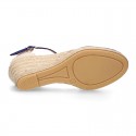 Women Wedge soft cotton canvas sandal espadrille shoes.