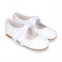 Girl soft nappa leather little Mary Jane shoes angel style with new design.