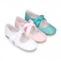 Girl soft nappa leather little Mary Jane shoes angel style with new design.