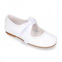 Girl soft nappa leather little Mary Jane shoes angel style with new design.