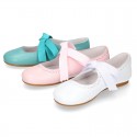 Girl soft nappa leather little Mary Jane shoes angel style with new design.