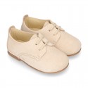 SUEDE leather Classic laces up shoes with ties closure for little kids.