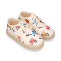 New MOTORCYCLES design canvas Laces up style espadrille shoes for kids.