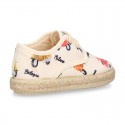 New MOTORCYCLES design canvas Laces up style espadrille shoes for kids.