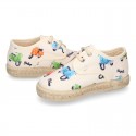 New MOTORCYCLES design canvas Laces up style espadrille shoes for kids.