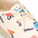 New MOTORCYCLES design canvas Laces up style espadrille shoes for kids.