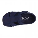 Kids T-cotton canvas STRAP SANDAL style shoes with hook and loop strap.