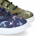 Cotton canvas sneaker shoes with AIRPLANES print design.