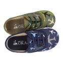 Cotton canvas sneaker shoes with AIRPLANES print design.