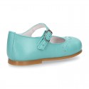 FLOWER design Girl Halter little Mary Jane shoes with buckle fastening in soft nappa leather.