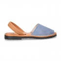 SOFT NAPPA combined leather Menorquina sandals with rear strap.