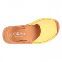 SOFT NAPPA combined leather Menorquina sandals with rear strap.