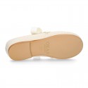 Little Angel style ballet flat shoes in LINEN with ties closure.