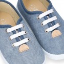 JEANS Cotton canvas kids Bamba shoes.