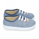 JEANS Cotton canvas kids Bamba shoes.