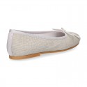 Classic Girl ballet flats in CEREMONY LINEN to dress with adjustable bow.