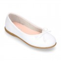 Washable summer Nappa leather Ballet shoes with adjustable ribbon.